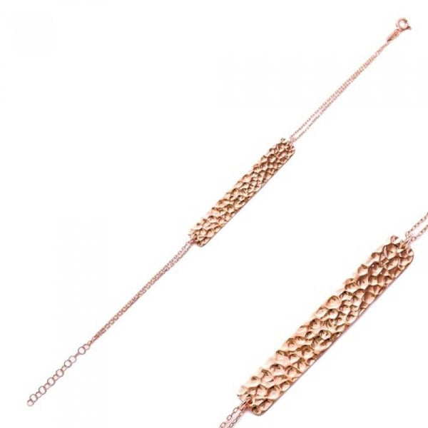 Double Chain Hammered Bracelet
