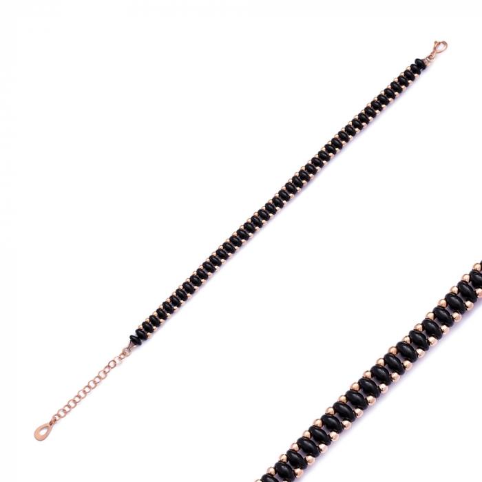 Black Woven Bead Bracelet