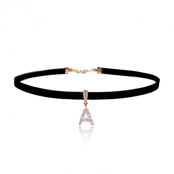 B Squad Initial Necklace in Black