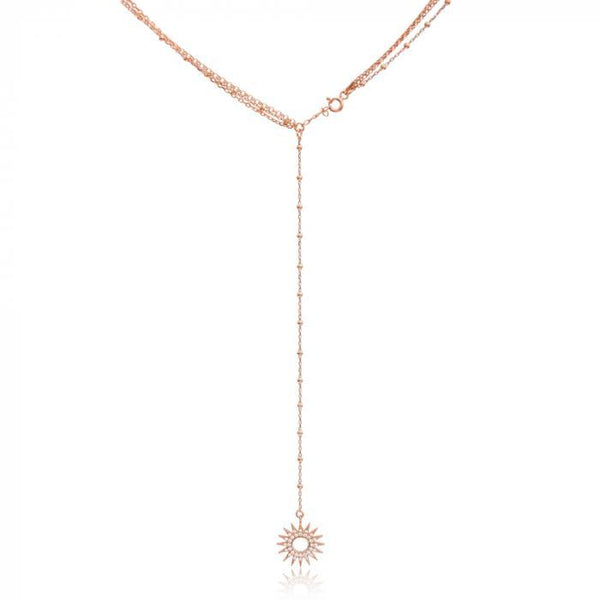 3 Layered Beaded Necklace (Rhodium)