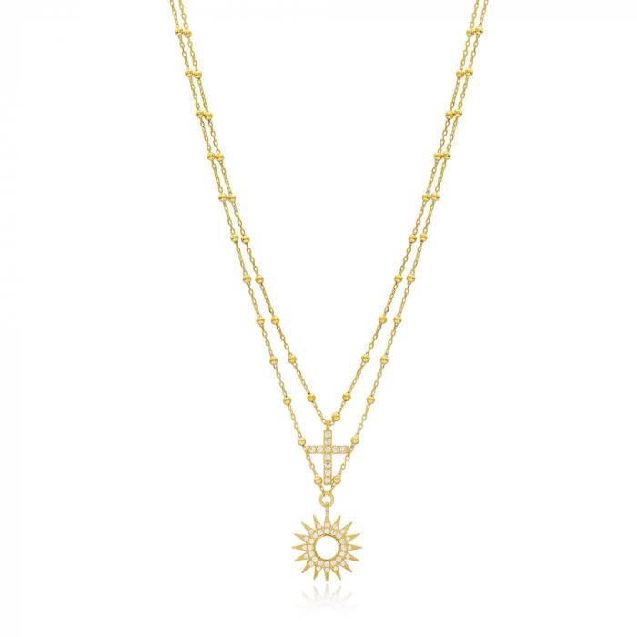 Gold Sun And Blessed Necklace