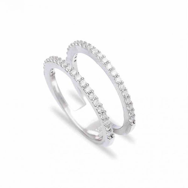 Silver Simple Double Ring