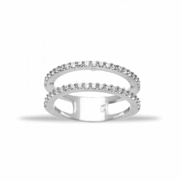 Silver Simple Double Ring