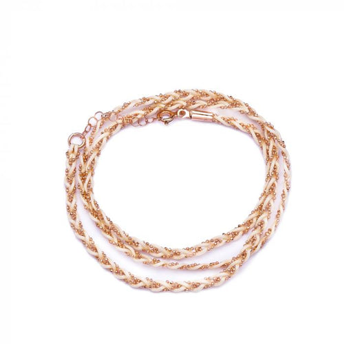 B Squad White Knitted Bracelet